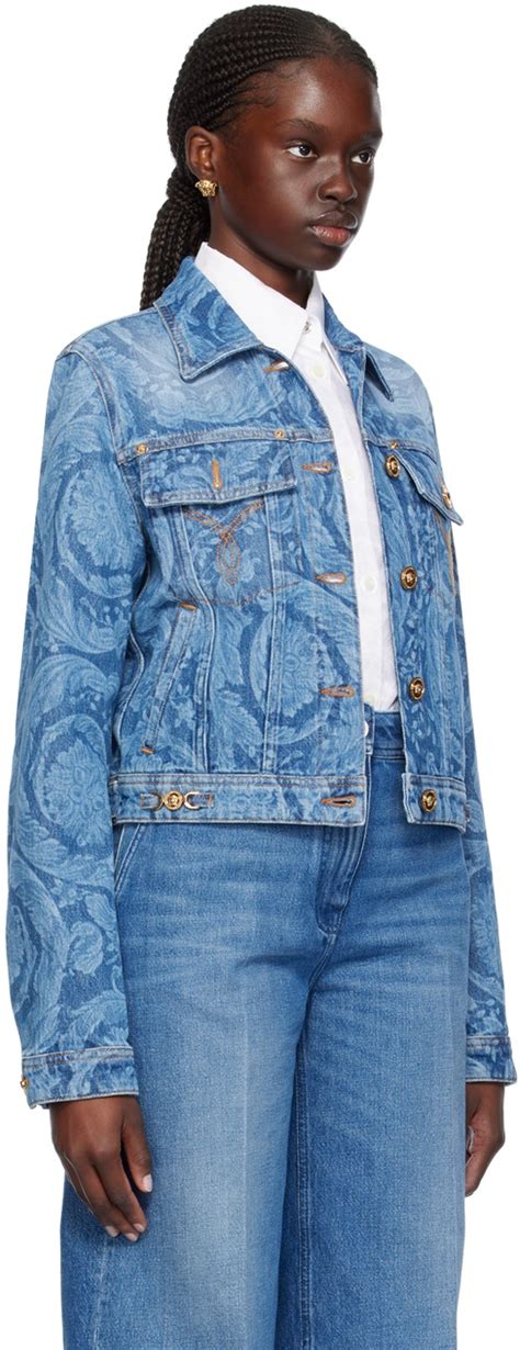 versace baroque denim jacket|versace denim jacket women's.